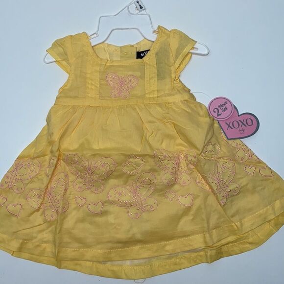 🔥XOXO KIDS GIRLS Dress 2 pc set sz 0/3 months New - Picture 1 of 7